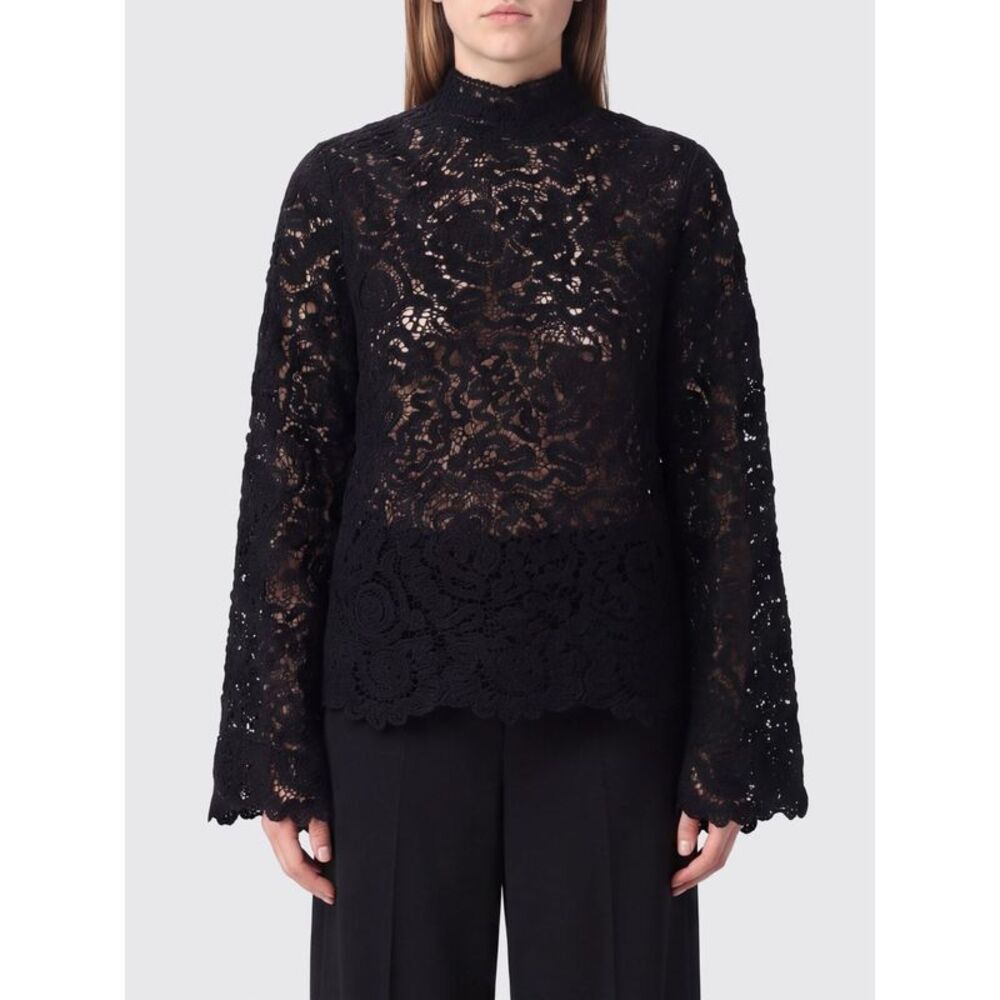 Semicouture Women Long-Sleeved Lace Turtleneck Evening Top Semicouture